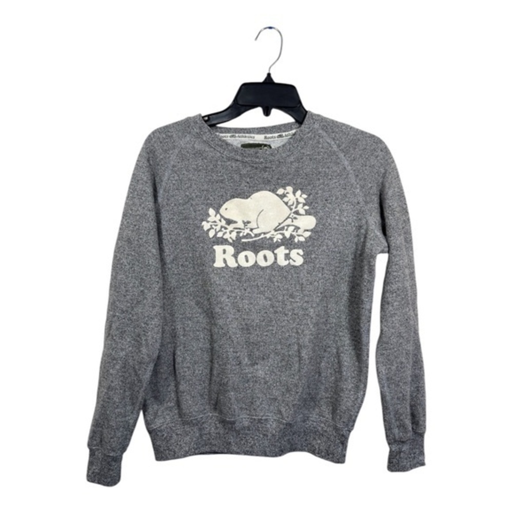 Roots Sweatshirt Womens Size X-Small Heathered Grey Long Sleeve Oversized